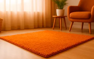 Oranje tapijt stoel